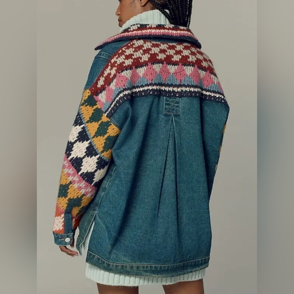 Anthropologie Pilcro Denim Sweater. Oversized Jacket - Picture 4 of 8
